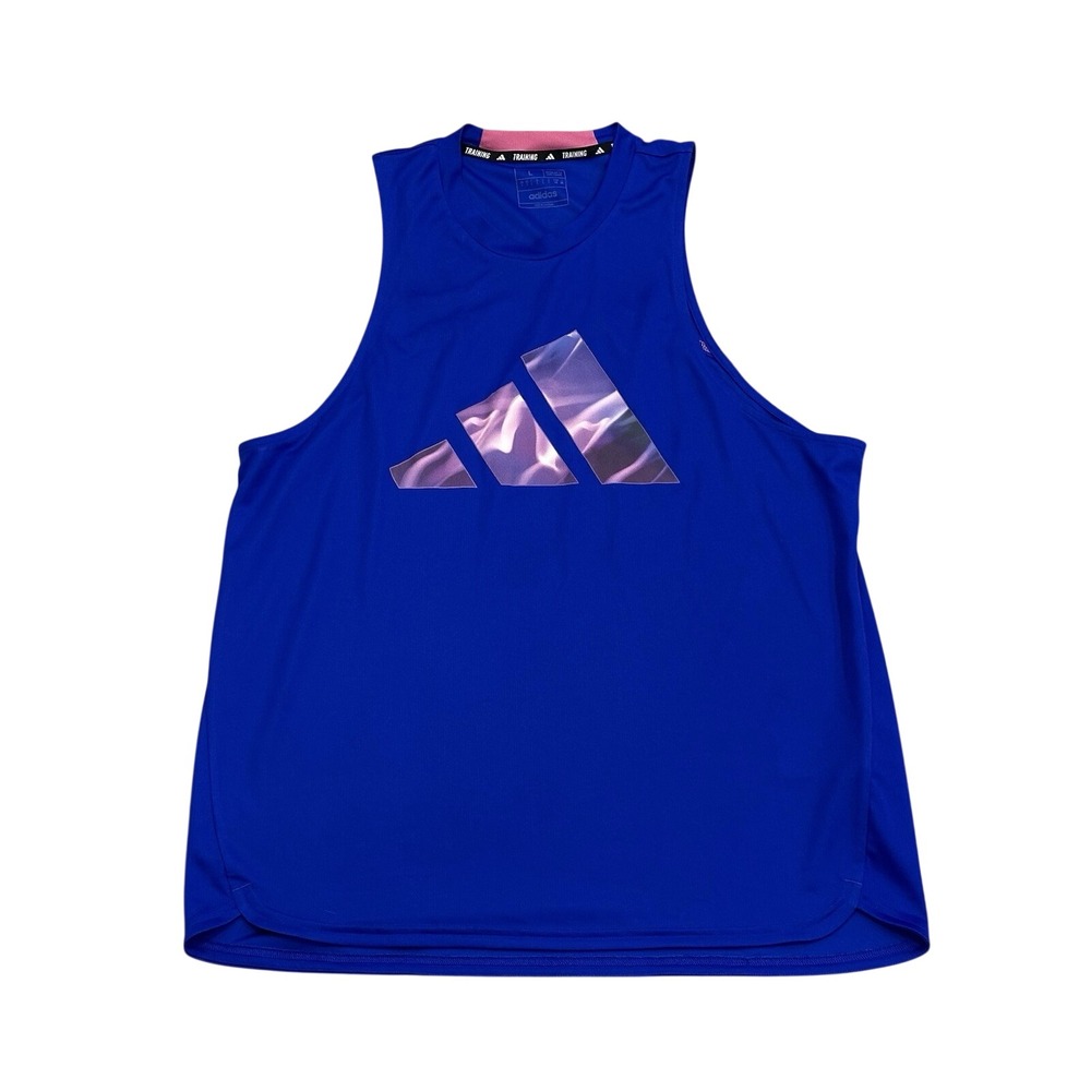 Adidas Aeroready Training Lucid Blue/Preloved Fuchsia‎ Tank Top Size L EUC